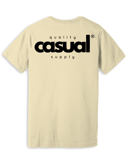 Cream Preshrunk Quality Casual Supply Logo Tee