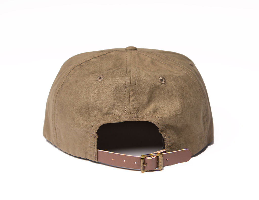 Back of Olive Suede Hat
