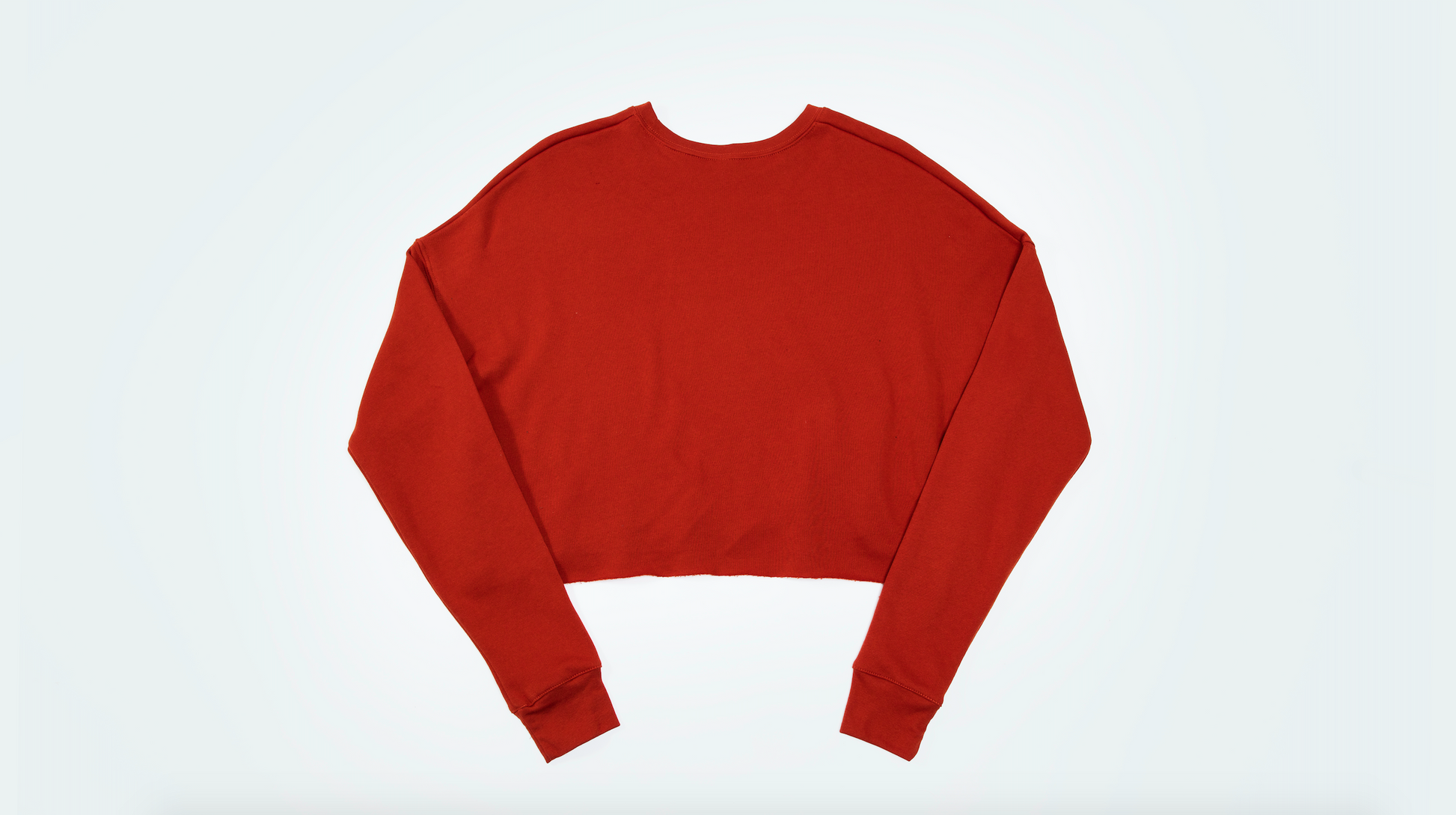 Back of red Cropped Sweatshirt