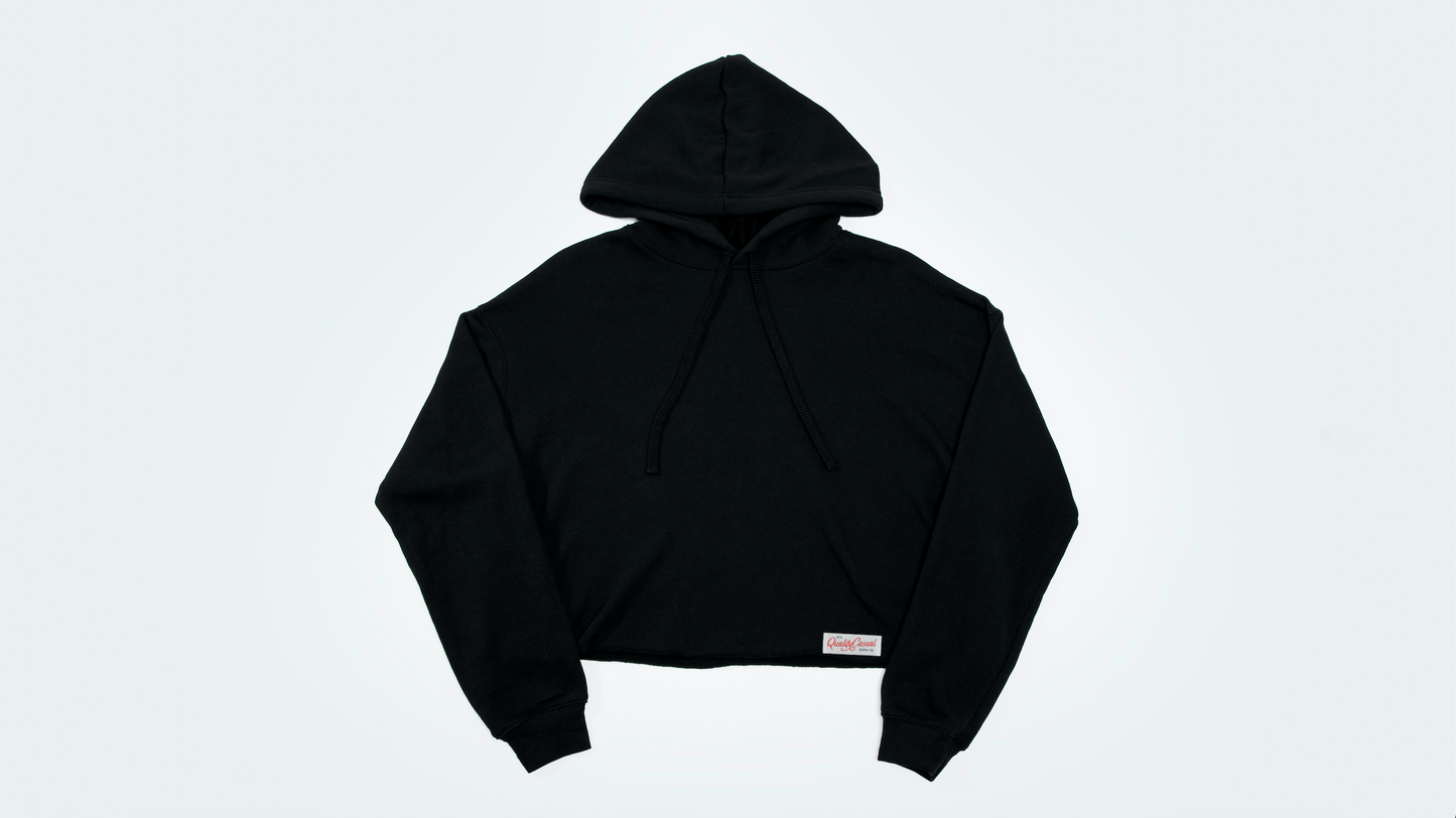 Black Cropped Hoodie