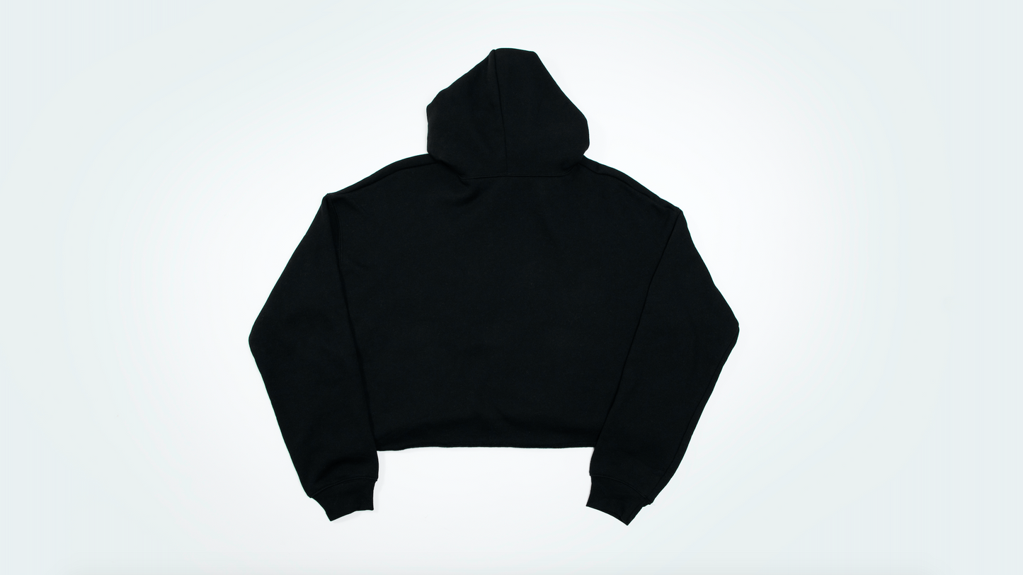 Back of Black Cropped Hoodie