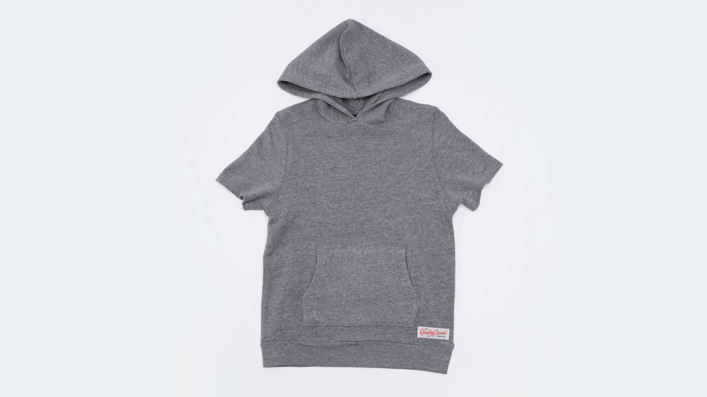 Grey Cut-Off Sleeve Hoodie