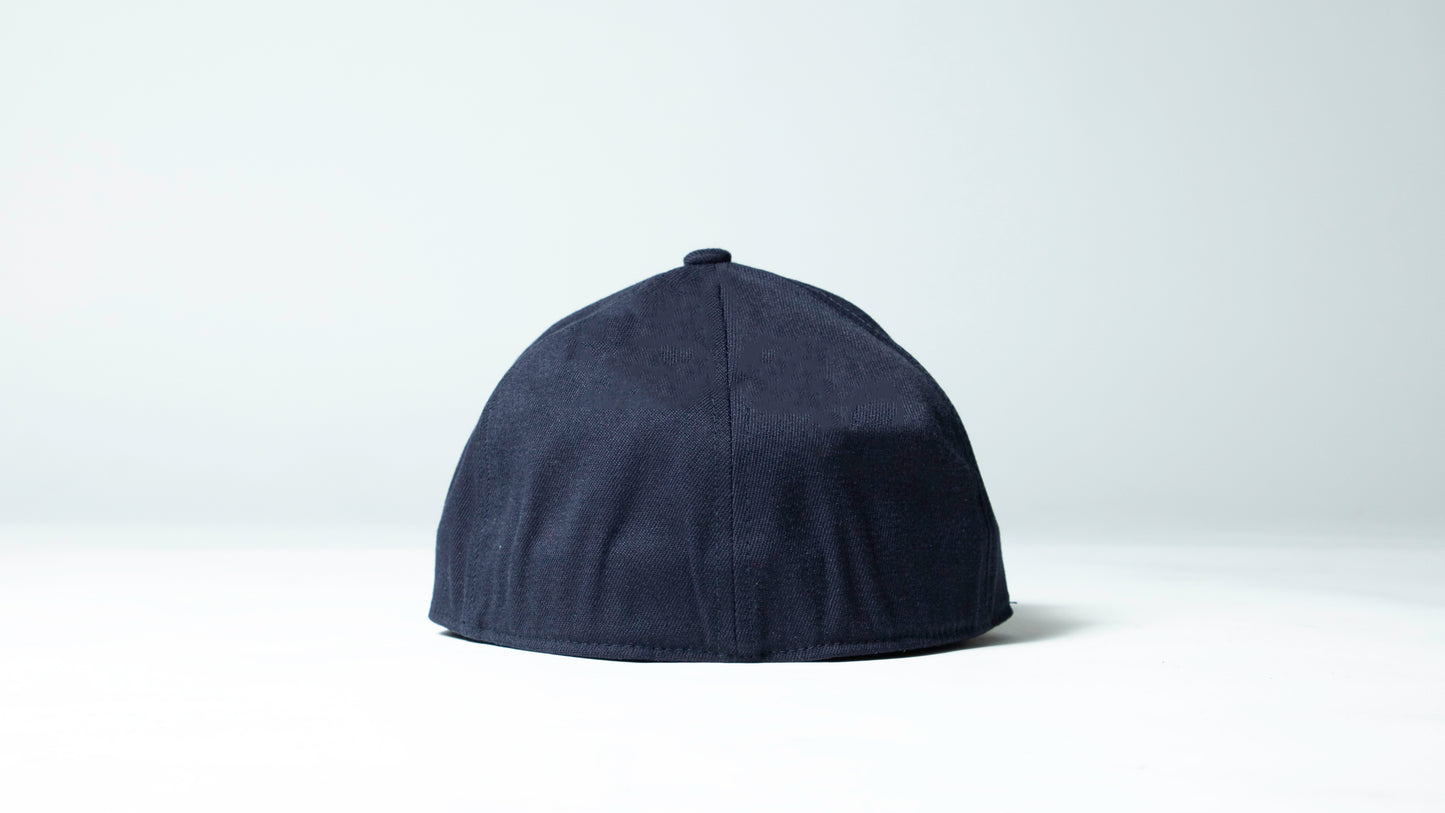 back of blue fitted