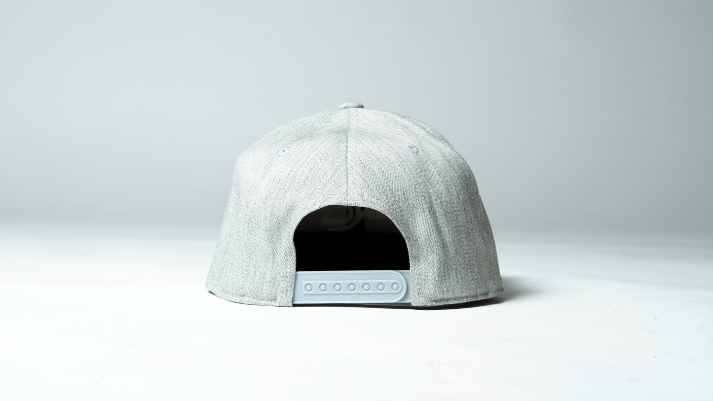 Back of Heather Gray Snapback