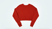 Back of red Cropped Sweatshirt