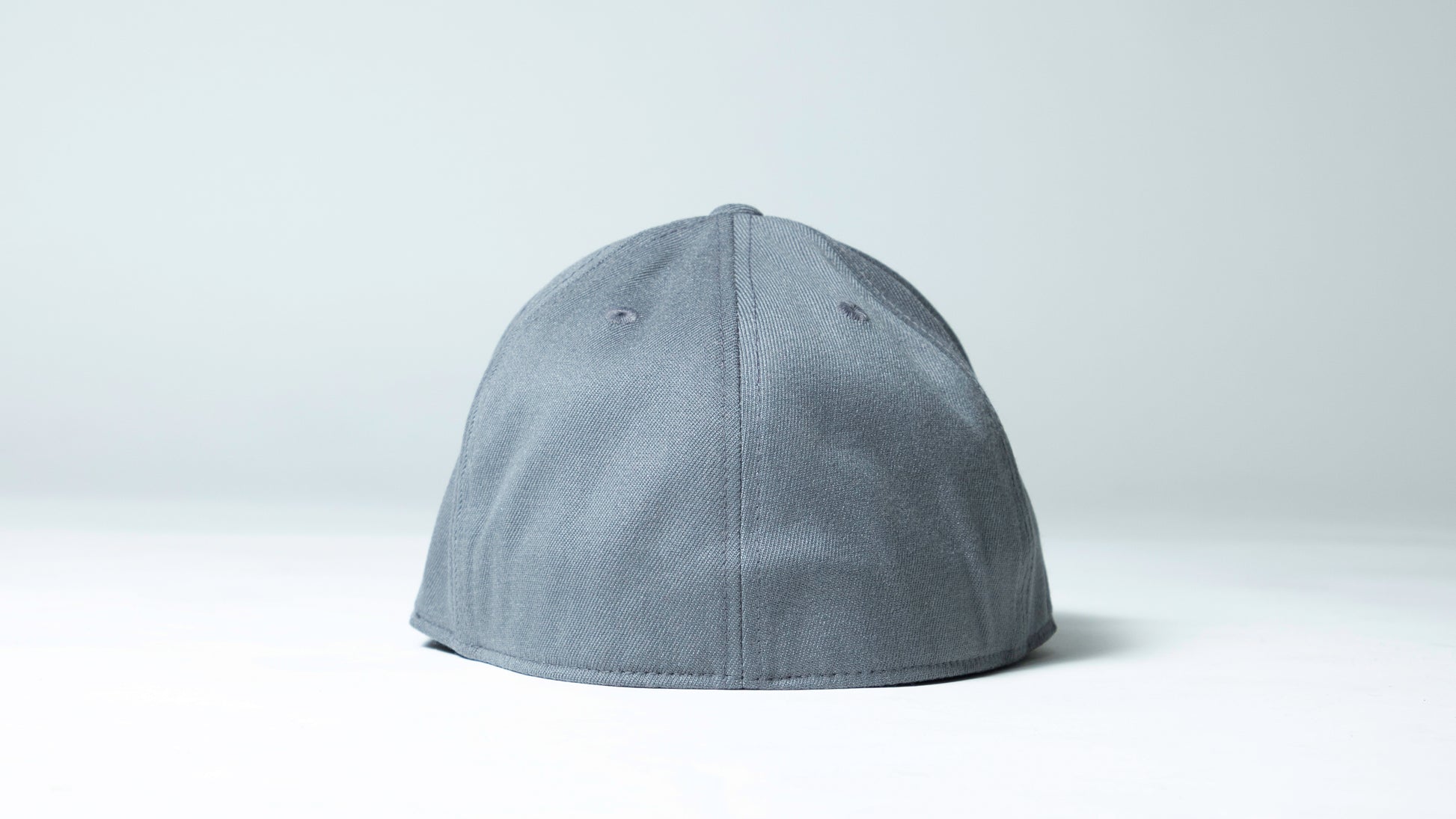 Back of Gray Fitted Hat